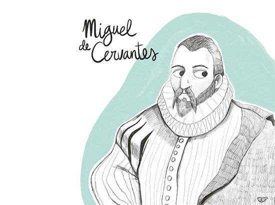ilustración Miguel de Cervantes